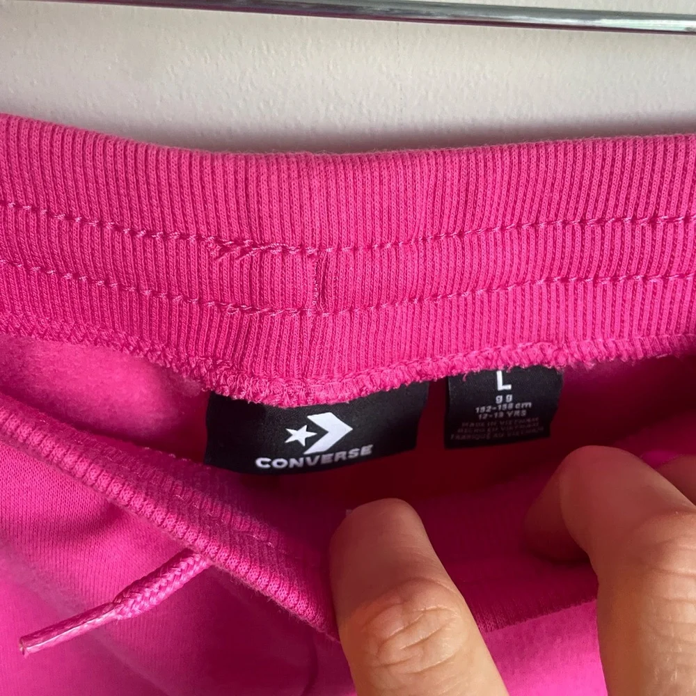 Converse NWT Girls Sweatpants Joggers Hot Pink Casual Comfy Size Large